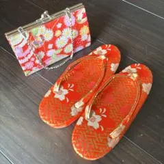 七五三　レトロ和装草履バッグセット