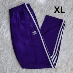 adidas トラックパンツ パープル 紫 サイドジップ ジョガーパンツ XL