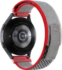 腕時計バンド 20mm 時計バンド ナイロン時計ベルト (赤と灰 20mm)
