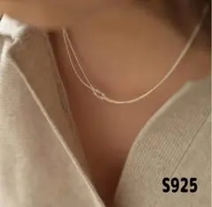 スネークチェーンネックレス　シルバー　S925　上品　2連ネックレス