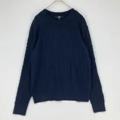UNIQLO ユニクロ ケーブルニット セーター ネイビー Lサイズ