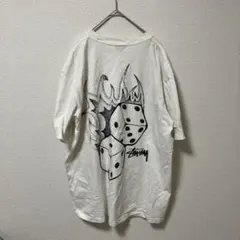 ステューシー　Stussy ファイヤーダイス　Tシャツ　白　L