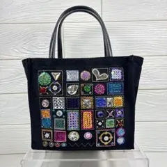 極美品 シンクビー ジュエリーボックス ハンドバッグ ビジュー 黒 ハート 希少