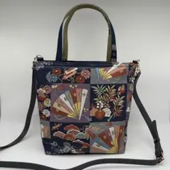 帯リメイク　2wayミニバッグ　慶長文※