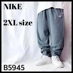 NIKE ナイキ テーパード コットンパンツ グレー 裾リブ メンズ 2XL