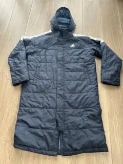 adidas ネイビー ベンチコート フード付き　160