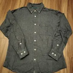 men'sダークグレー ボタンダウン デニムシャツМsize