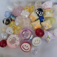 アクリルビーズまとめ売り 横穴 動物 カラフル 丸ビーズ