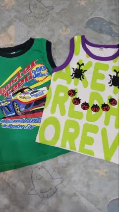 緑 車 昆虫ランニングTシャツセット 110cm 西松屋 男の子