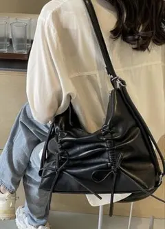 GRL　2Wayギャザーリボンリュック　黒