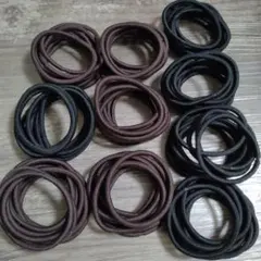 ヘアゴム 100個 ブラウン ブラック