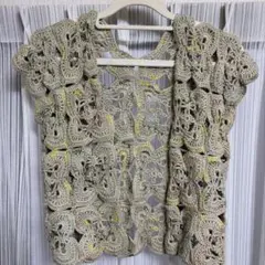 ハンドメイド手編みボレロ