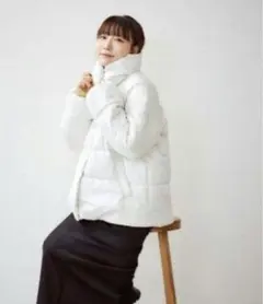 LLsize 新品しまむらダウンジャケット　中綿ジャケット　ホワイト