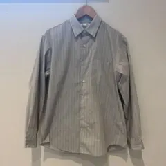 美品GU 長袖 ストライプシャツ グレー Mサイズ