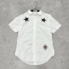 k1655 エデュケーションフロムヤングマシーン 半袖シャツ 星柄 白シャツ