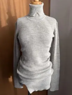 ARCHI アーキ　リブ　タートル　ニット　グレー