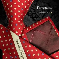 Ferragamo ネクタイ レッド 折り紙柄 総柄