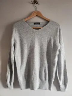 GREEN LABEL RELAXING グレー Vネック長袖ニット