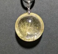 ゴールドルチルクォーツ　ペンダントトップ　金針水晶　丸型