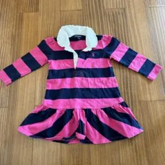 Ralph Lauren ピンクネイビー ストライプ ワンピース 2.4M