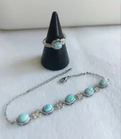 【大特価セール】大人気ラリマーブレスレットとフリーサイズリング 天然石