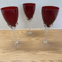 アンティーク　クリスタルミニグラス 3個セット