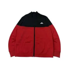 adidas トラックジャケット ジャージ プリント 赤 黒 S