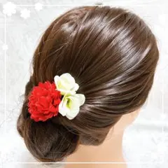 【赤系/白系】 髪飾り ❤︎ 花飾り ❤︎ ヘアーアクセサリー❤︎ お花変更可能