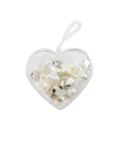 3COINS　ホビ活　パーツ大　ホワイト　パール　シルバー　推し活　推しカラー