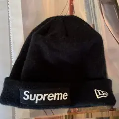 Supreme 黒 ニット帽　ニューエラ