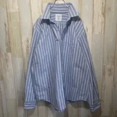 L.L.Bean ストライプシャツ オックスフォード ブルー 長袖 XL 古着
