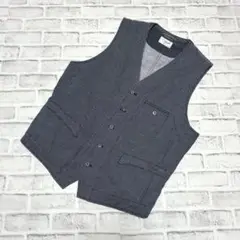 【クロコダイル】ベスト ジレ メンズ LL ネイビー 背抜き