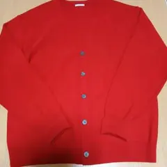 GU 赤　Vネック　カーディガン　S