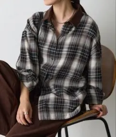 COLONY 2139 襟コーデュロイ　チェックシャツ