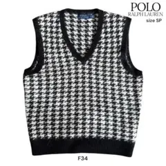 POLO RALPH LAUREN ラルフローレン ニットベスト　千鳥柄　F34