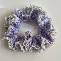 ピンク×青×ラメ白　シュシュ　引き揃え