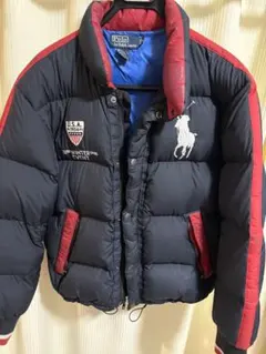 希少　ポロラルフローレン　ビッグポニー刺繍　ダウンジャケット 黒 M 短丈