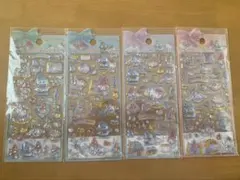 クリアドロップシール4枚セット　ハンギョドンシナモロールマイメロキティジュエリー