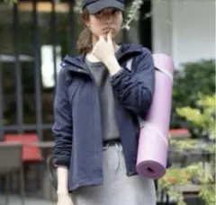 PLST プラステ　裏起毛 マウンテンパーカー　 ネイビー　Mサイズ