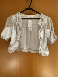 axes femme 袖リボン ベロア ボレロ