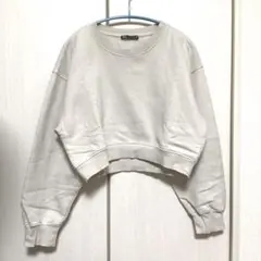 ZARA ザラ クロップド トレーナー スウェット アイボリー S