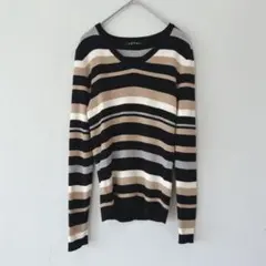 イング INGNI リブニット　Vネック　ボーダー　春　トップス　綺麗目　仕事
