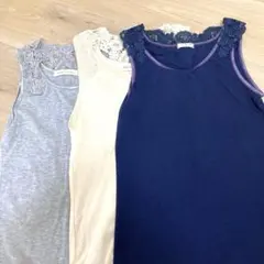 美品　レース付きタンクトップ３枚セットのサムネイル