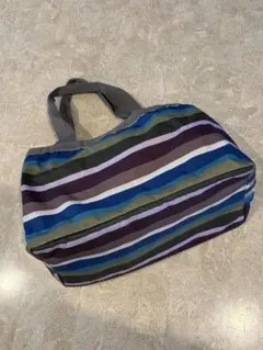 LeSportsacストライプ バッグ ダブルファスナー、収納ポーチ付き