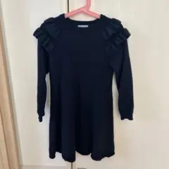 Jacadi ネイビー フリル ワンピース 8A 128㎝