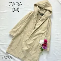 ザラ ZARA ロングコート　ラップコート羽織りAライン　ベージュ【M】