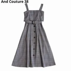 And Couture アンドクチュール チェック ジャンパースカート 38