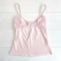LIZLISA♡ レース リボン キャミソール ピンクのサムネイル