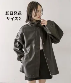 新品未使用　mystic フェイクレザージャケット ブラウン