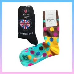 レディース キッズ ソックス 2足セット/ハッピーS./no1.Gifts